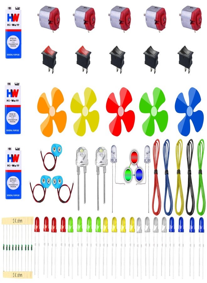CodifyMonk School Science Project DC Motor Kit for Kids | Educational DIY Electronics Learning Kit | 60 Loose Components (Multicolour) - Image 2